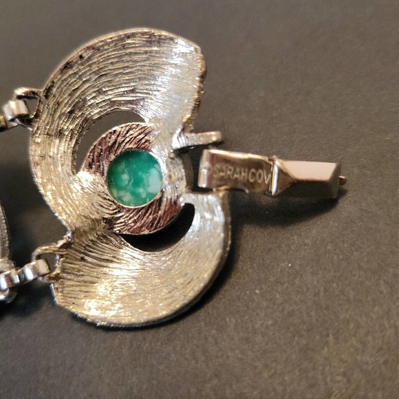 Sarah Coventry Vintage Chunky Lucite Cobachon Cuff Bracelet - Picture 5 of 11